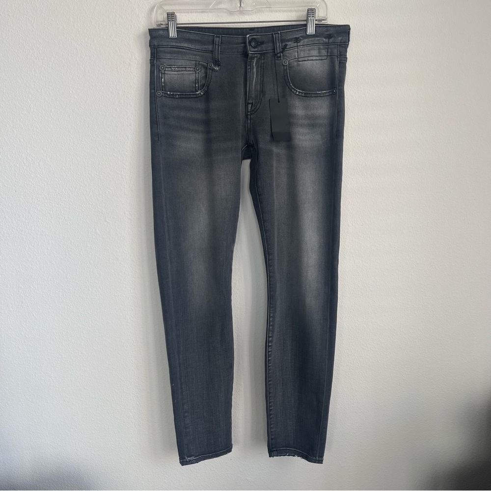 R13 Boy Skinny Grey Denim Jeans